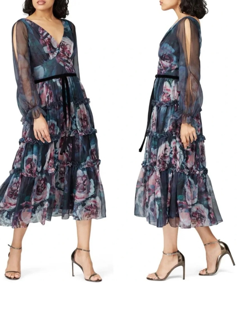 Marchesa Notte Ribbon Waist Dress - 6